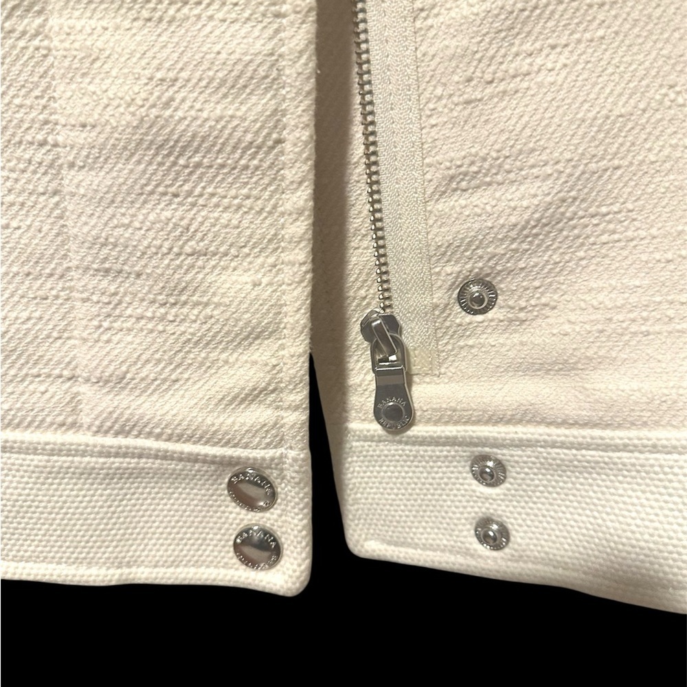 Banana Republic Off White Cream Cropped Cotton Blend Jacket Size 6 CLEAN! - Picture 7 of 9